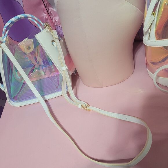 Purse Lot Samantha Vega Japan Holographic Purse Used Y2K Pink Handbag Crossbody - Picture 4 of 16